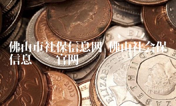 佛山市社保信息网 佛山社会保险信息查询官网