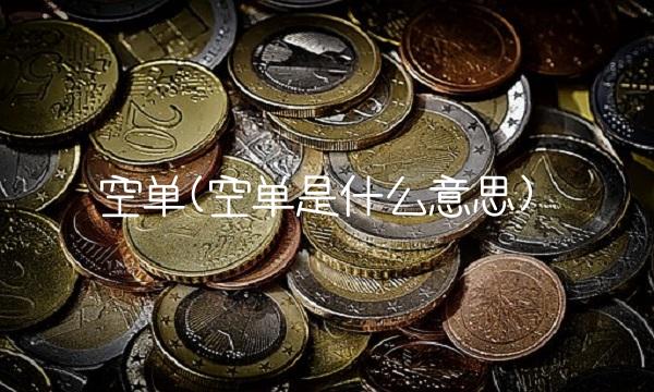 空单(空单是什么意思)