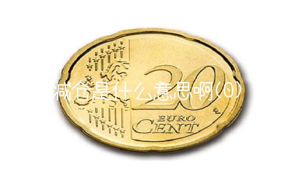 减仓是什么意思啊(0)