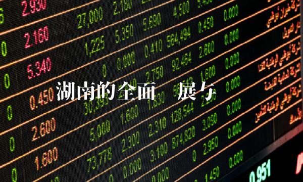 湖南的全面发展与进步