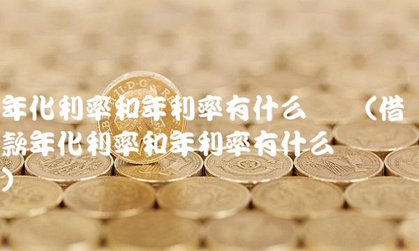 年化利率和年利率有什么区别(借款年化利率和年利率有什么区别)