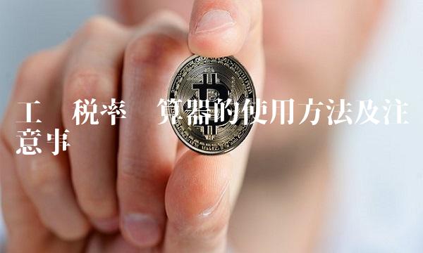 工资税率计算器的使用方法及注意事项