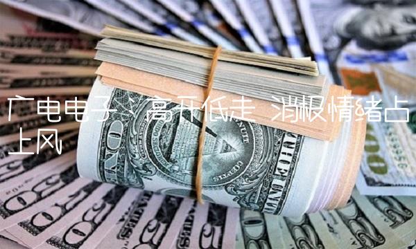 广电电子：高开低走 消极情绪占上风