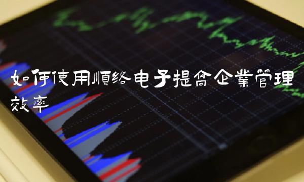 如何使用顺络电子提高企业管理效率