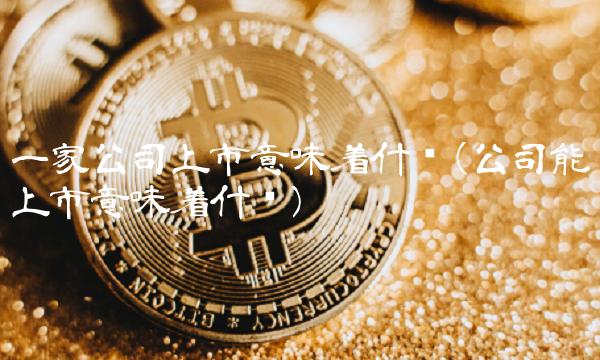一家公司上市意味着什么(公司能上市意味着什么)