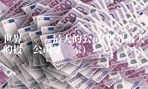 世界总资产最大的公司(世界最大的投资公司是哪家)