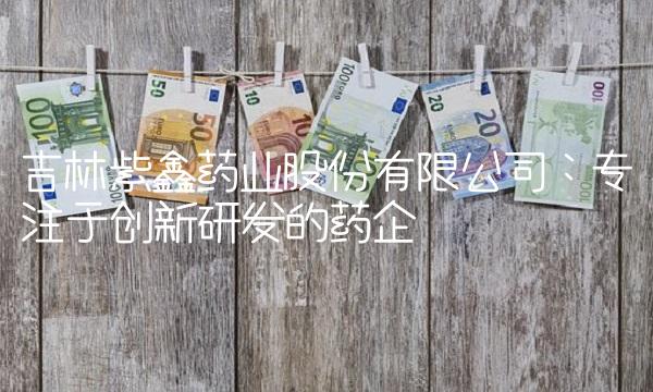 吉林紫鑫药业股份有限公司：专注于创新研发的药企