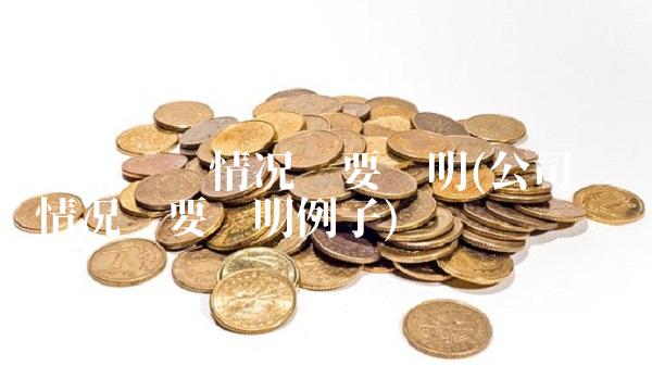 公司经营情况简要说明(公司经营情况简要说明例子)