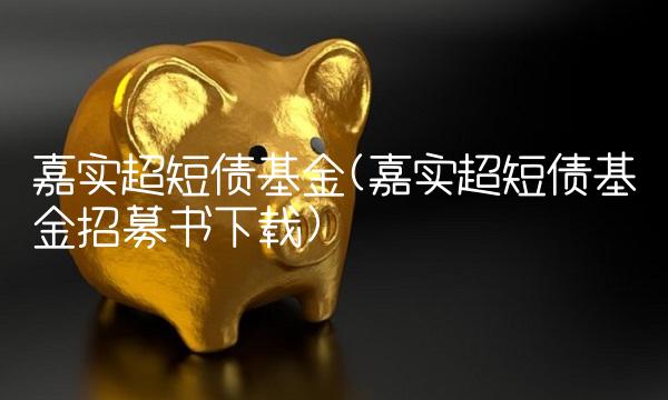 嘉实超短债基金(嘉实超短债基金招募书下载)