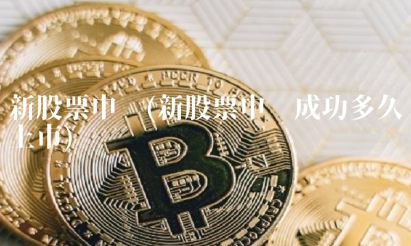 新股票申购(新股票申购成功多久上市)