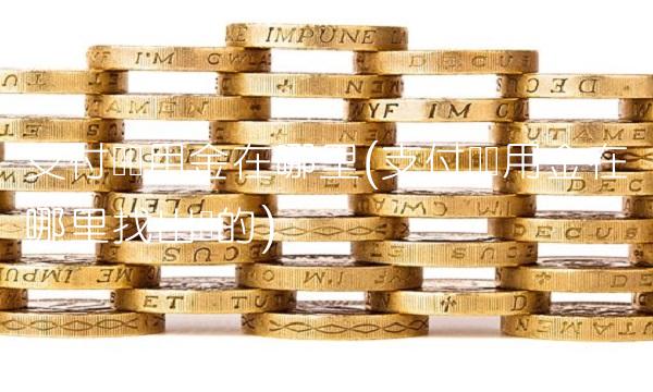 支付宝备用金在哪里(支付宝备用金在哪里找出来的)