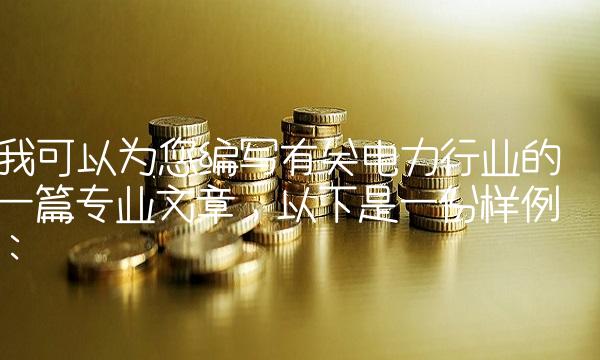 我可以为您编写有关电力行业的一篇专业文章，以下是一份样例：
