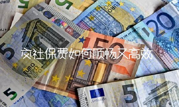交社保费如何顺畅又高效