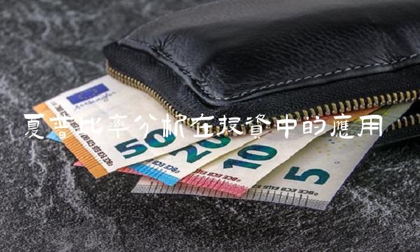 夏普比率分析在投资中的应用