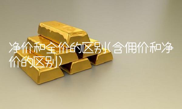 净价和全价的区别(含佣价和净价的区别)