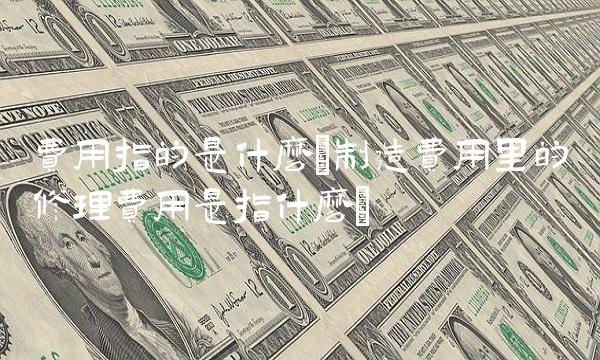 费用指的是什么(制造费用里的修理费用是指什么)