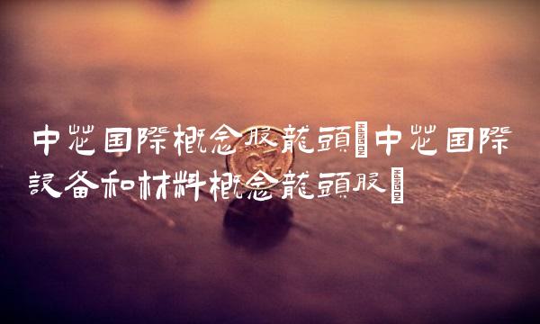 中芯国际概念股龙头(中芯国际设备和材料概念龙头股)