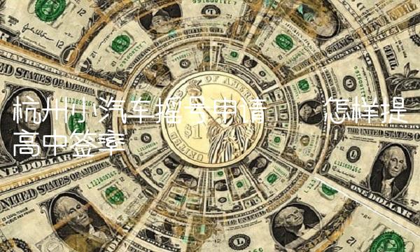 杭州小汽车摇号申请——怎样提高中签率