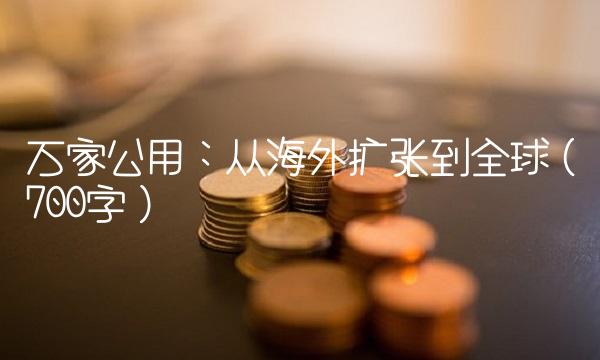 万家公用：从海外扩张到全球（700字）