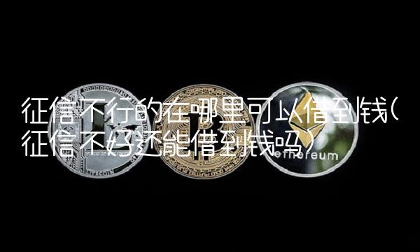 征信不行的在哪里可以借到钱(征信不好还能借到钱吗)