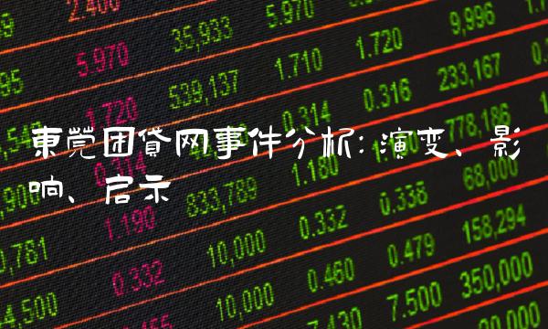 东莞团贷网事件分析：演变、影响、启示