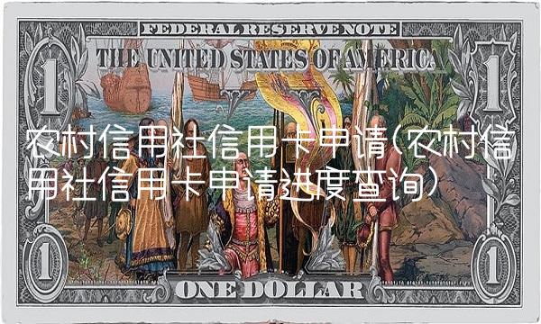 农村信用社信用卡申请(农村信用社信用卡申请进度查询)