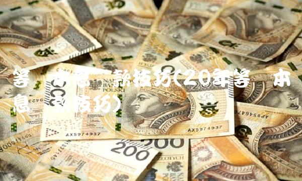 等额本息还款技巧(20年等额本息还款技巧)
