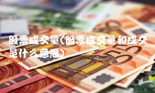 股票成交量(股票成交量和成交额是什么意思)