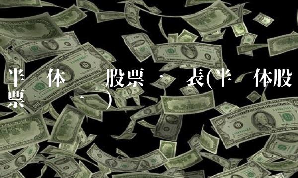 半导体龙头股票一览表(半导体股票龙头一览)