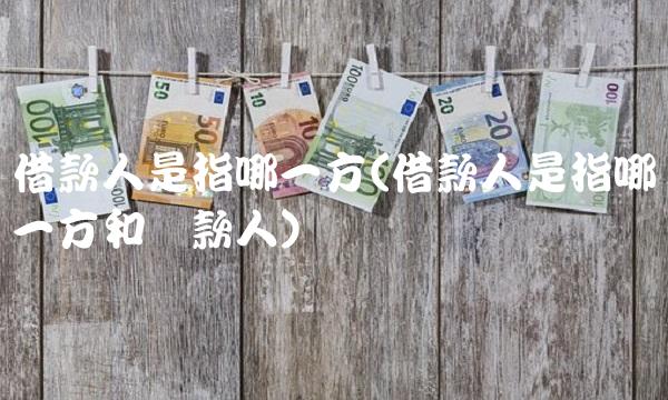 借款人是指哪一方(借款人是指哪一方和还款人)