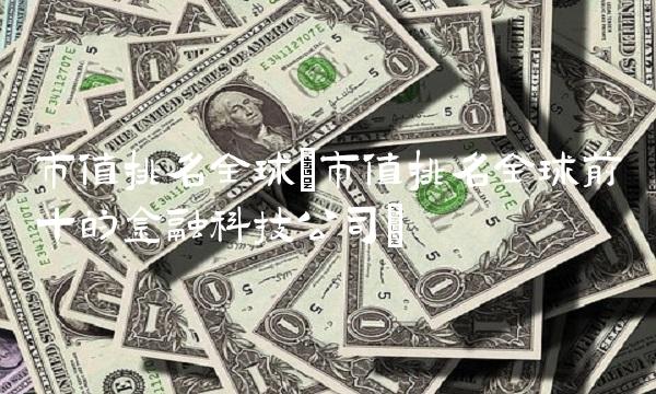 市值排名全球(市值排名全球前十的金融科技公司)