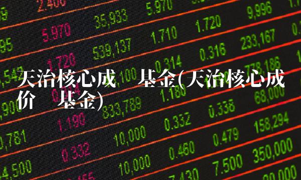 天治核心成长基金(天治核心成长价值基金)