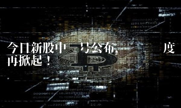 今日新股中签号公布，抢筹热度再掀起！