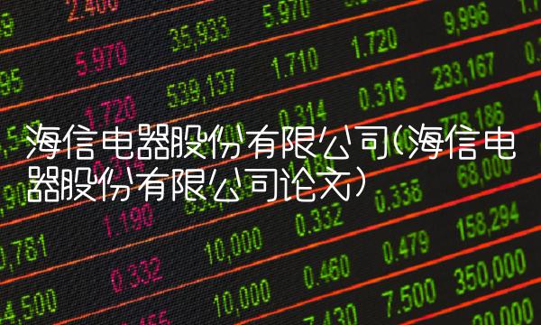 海信电器股份有限公司(海信电器股份有限公司论文)