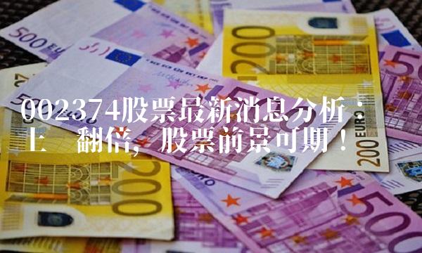 002374股票最新消息分析：业绩上涨翻倍，股票前景可期！