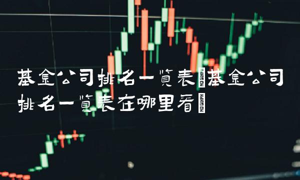 基金公司排名一览表(基金公司排名一览表在哪里看)