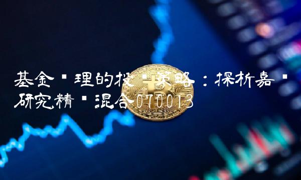 基金经理的投资策略：探析嘉实研究精选混合070013
