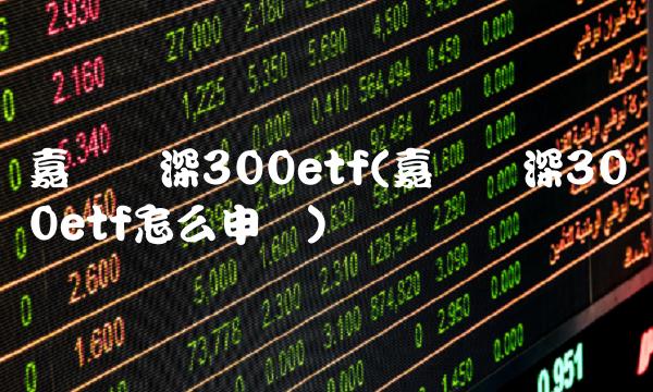 嘉实沪深300etf(嘉实沪深300etf怎么申购)