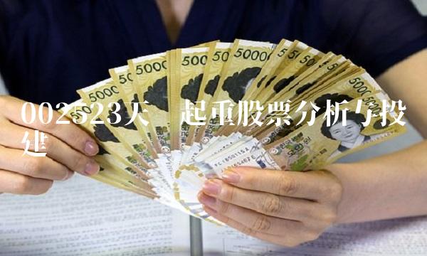 002523天桥起重股票分析与投资建议