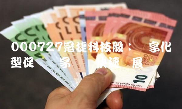 000727冠捷科技股：数字化转型促进数字经济快速发展