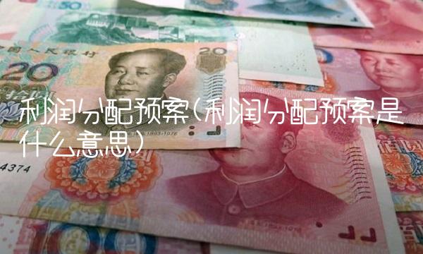 利润分配预案(利润分配预案是什么意思)