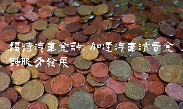 福特汽车金融：加速汽车消费金融服务发展