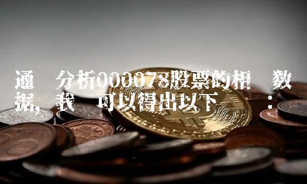 通过分析000078股票的相关数据，我们可以得出以下结论：