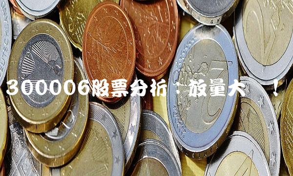 300006股票分析：放量大涨！