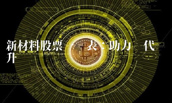 新材料股票一览表：助力现代产业升级