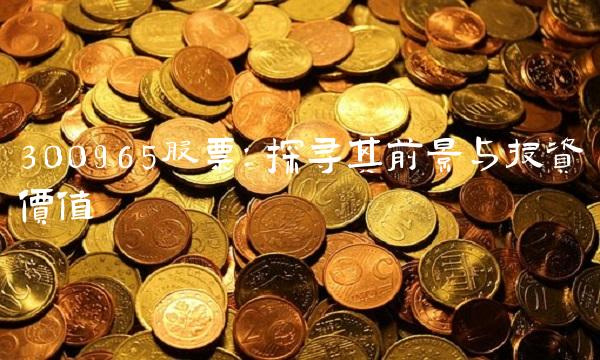 300965股票：探寻其前景与投资价值