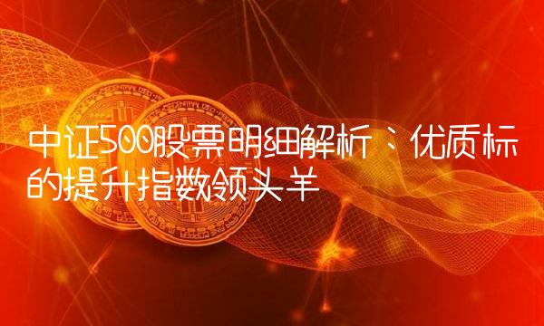 中证500股票明细解析：优质标的提升指数领头羊