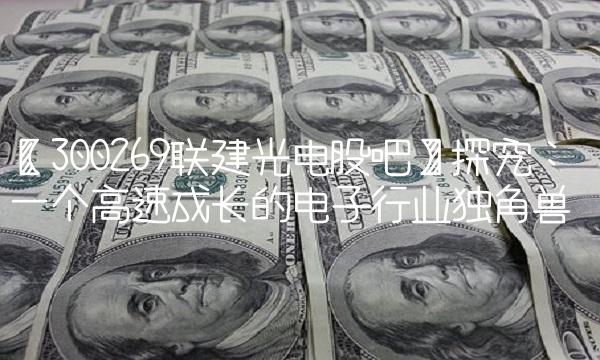 【300269联建光电股吧】探究：一个高速成长的电子行业独角兽