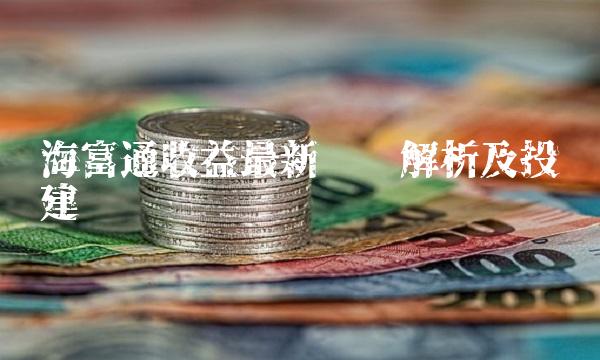 海富通收益最新净值解析及投资建议