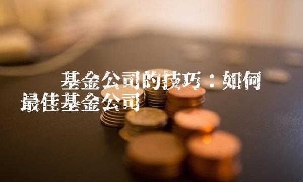 选择基金公司的技巧：如何选择最佳基金公司